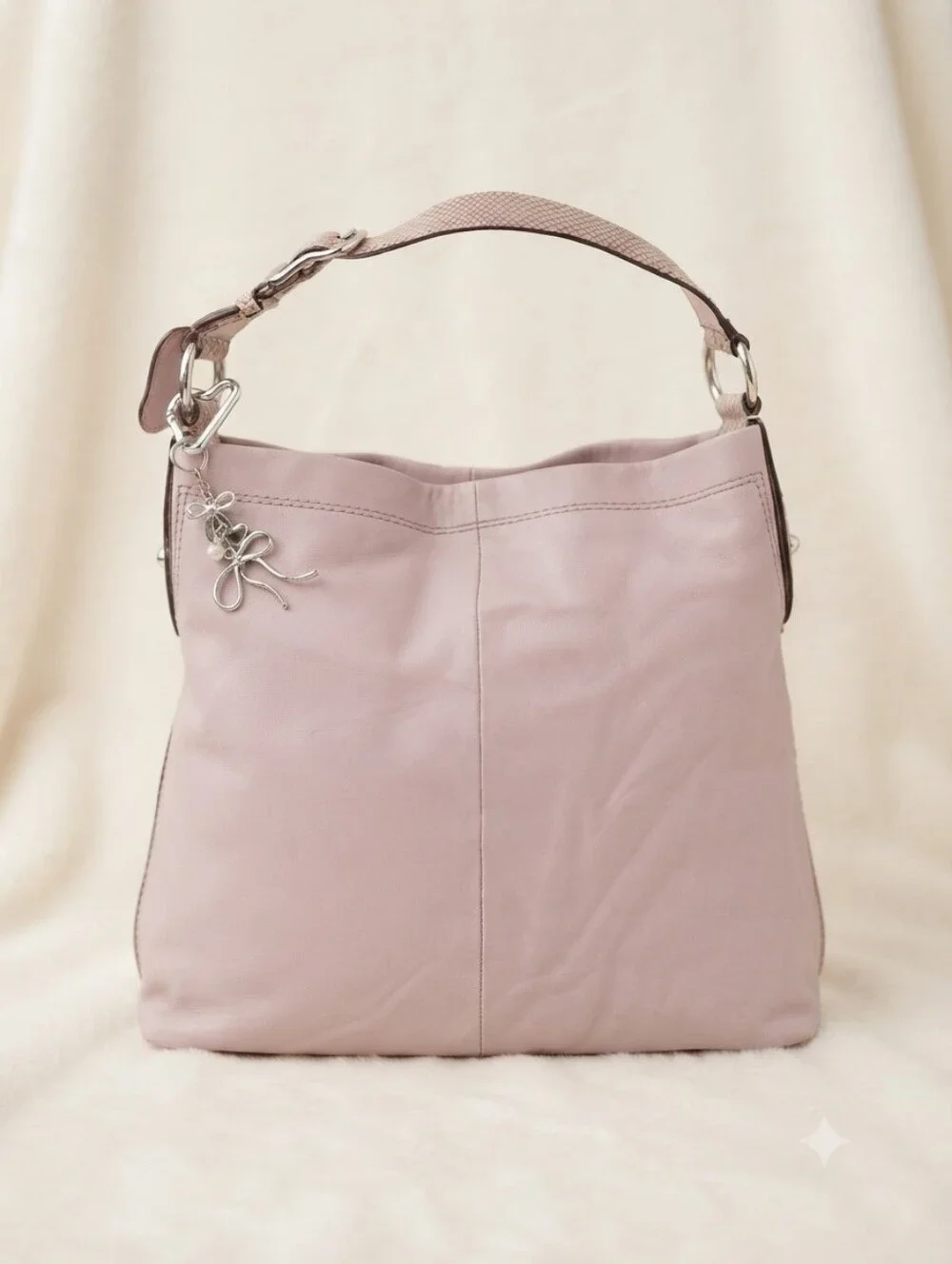 Title:🚨 RARE Pastel Lilac Coach Penelope Trimmed Hobo Bag w/ Snake Accent 🚨